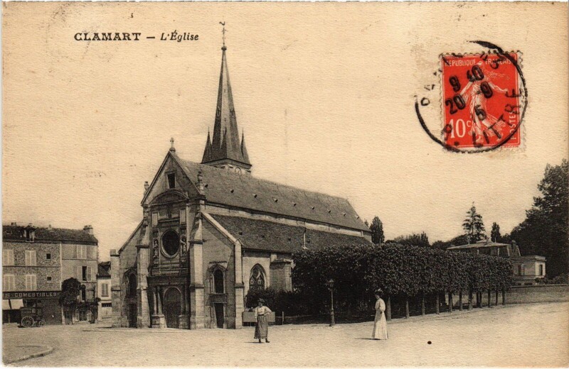 Carte postale ancienne Clamart Eglise à Clamart