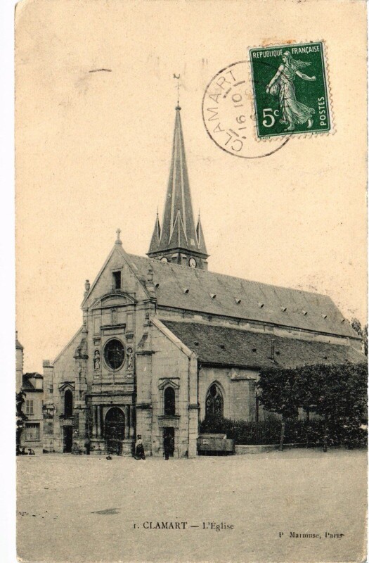 Carte postale ancienne Clamart Eglise à Clamart