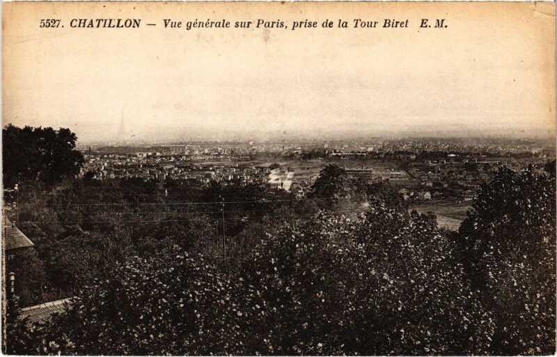 Carte postale ancienne Chatillon vue generale sur Paris