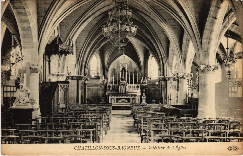 Carte postale ancienne Chatillon Interieur de l'Eglise