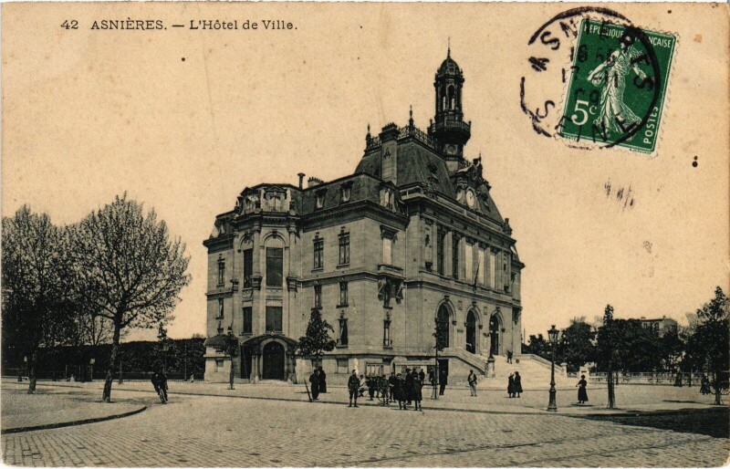 Carte postale ancienne Asnieres Hotel de Ville
