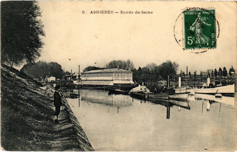 Carte postale ancienne Asnieres Bords de Seine