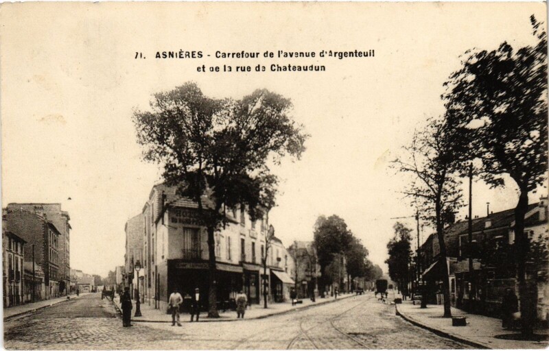 Carte postale ancienne Asnieres Carrefur de l'avenue d'Argenteuil