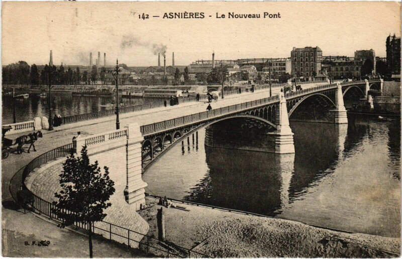 Carte postale ancienne Asnieres Le nouveau Pont à Clichy