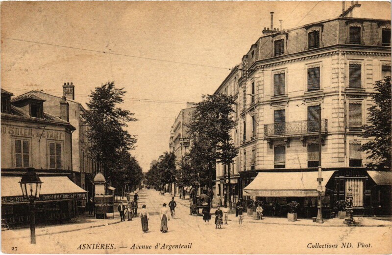 Carte postale ancienne Asnieres Avenue d'Argenteuil