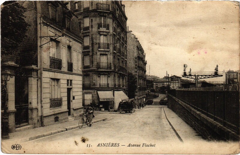 Carte postale ancienne Asnieres Avenue Flachat