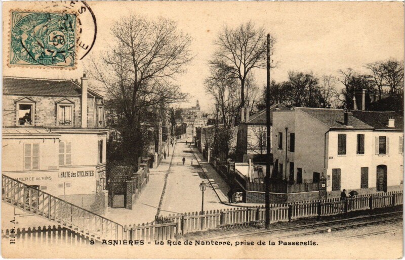 Carte postale ancienne Asnieres Rue de Nanterre à Nanterre