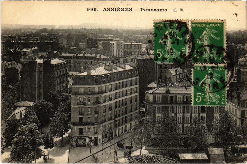 Carte postale ancienne Asnieres panorama