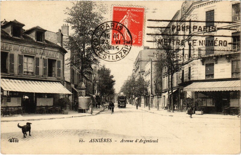 Carte postale ancienne Asnieres Avenue d'Argenteuil