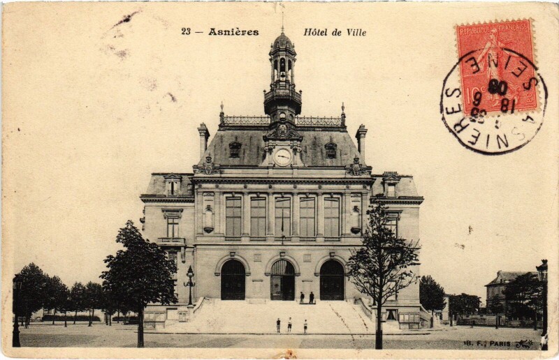 Carte postale ancienne Asnieres Hotel de Ville