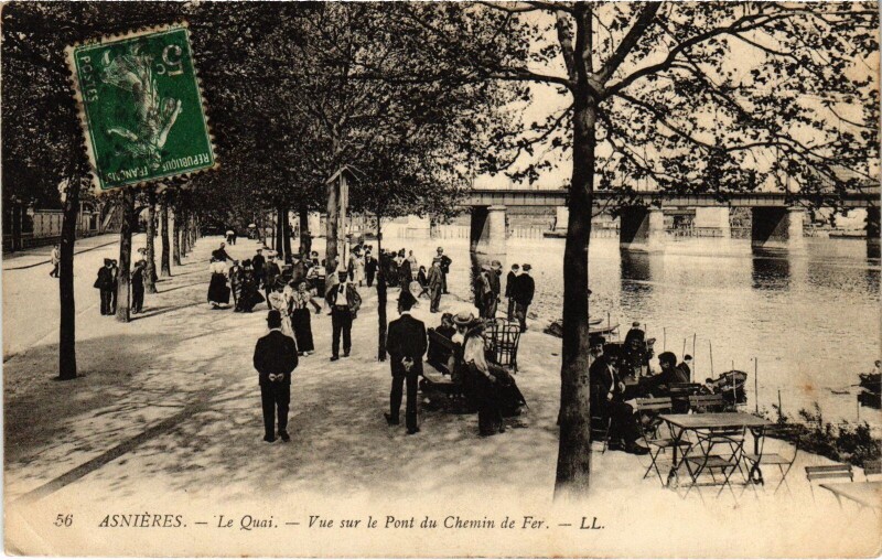 Carte postale ancienne Asnieres Le Quai