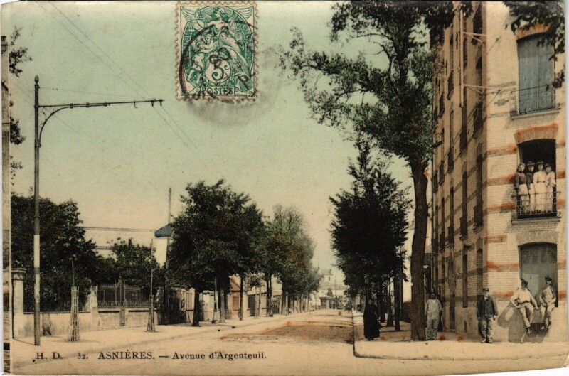Carte postale ancienne Asnieres Avenue d'Argenteuil