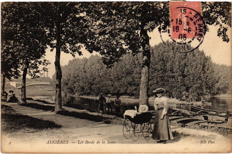 Carte postale ancienne Asnieres Les Bords de la Seine