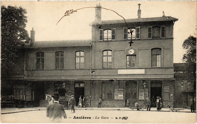 Carte postale ancienne Asnieres La Gare