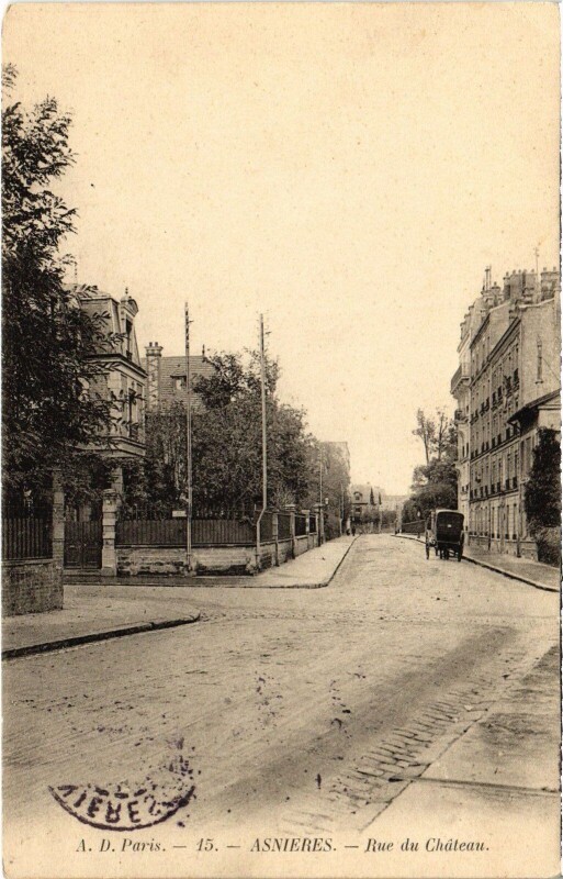 Carte postale ancienne Asnieres Rue du Chateau