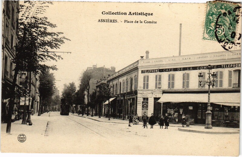 Carte postale ancienne Asnieres Place de la Comete