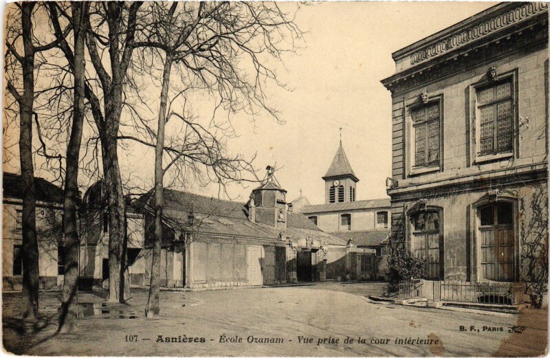 Carte postale ancienne Asnieres Ecole Ozanam