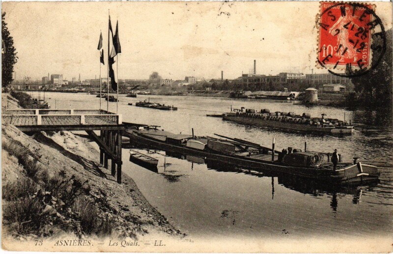 Carte postale ancienne Asnieres Les Quais