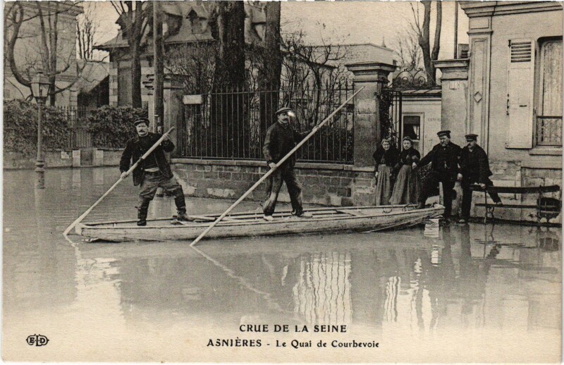 Carte postale ancienne Asnieres Le Quai de Courbevoie à Courbevoie