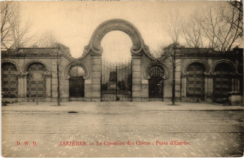 Carte postale ancienne Asnieres Cimetiere des Chiens Porte d'entree