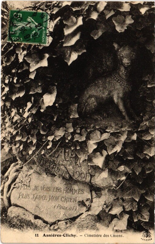 Carte postale ancienne Asnieres Cimetiere des Chiens