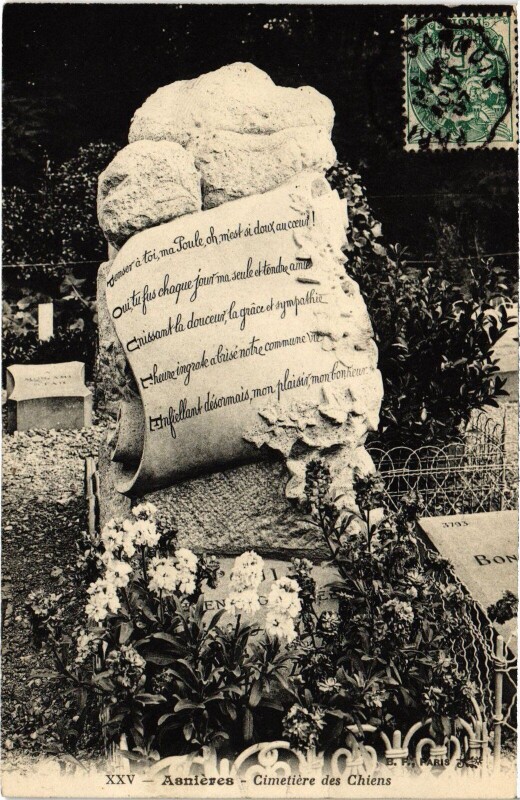 Carte postale ancienne Asnieres Cimetiere des Chiens