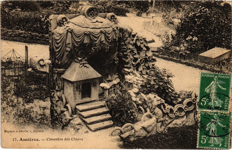 Carte postale ancienne Asnieres Cimetiere des Chiens
