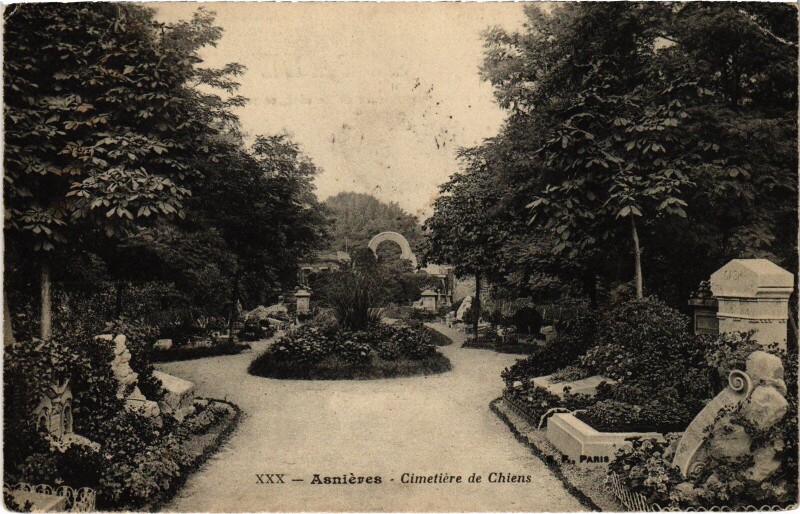 Carte postale ancienne Asnieres Cimetiere des Chiens à Asnières-sur-Seine