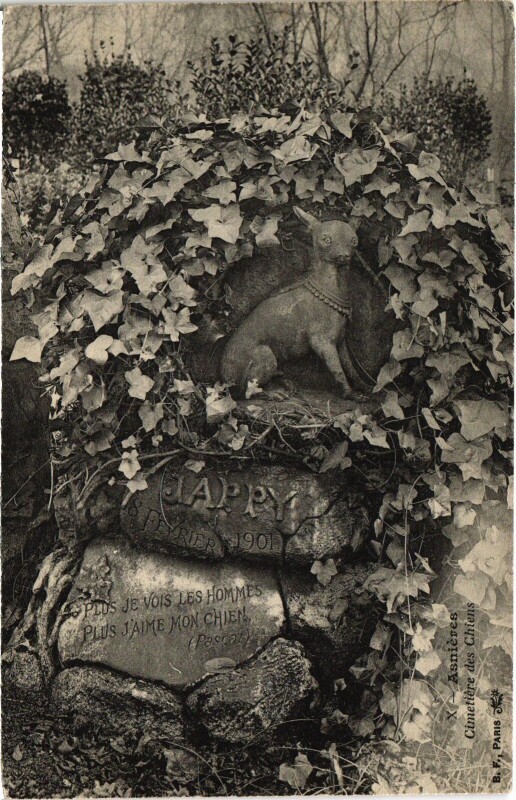 Carte postale ancienne Asnieres Cimetiere des Chiens