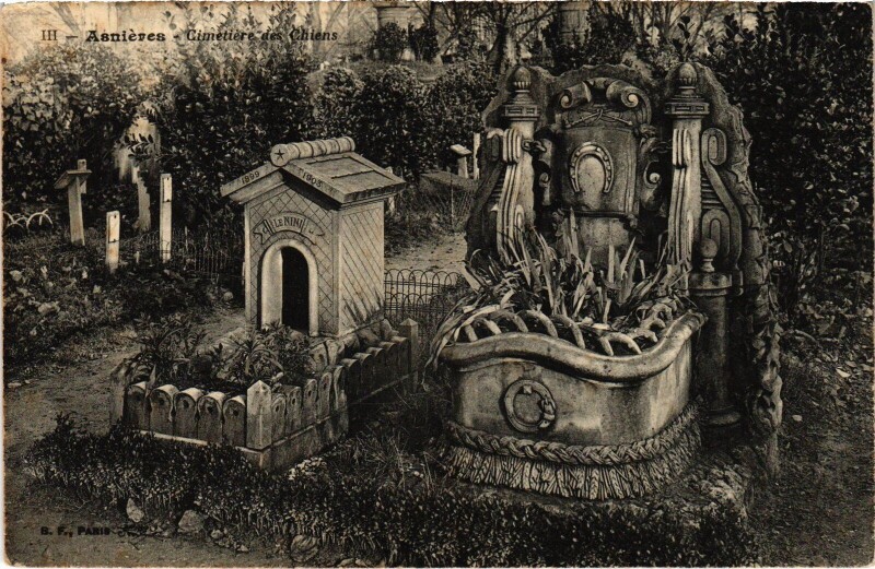 Carte postale ancienne Asnieres Cimetiere des Chiens