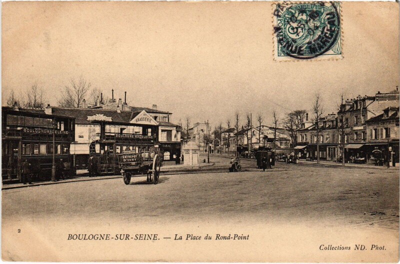 Carte postale ancienne Boulogne Place du Rond Point