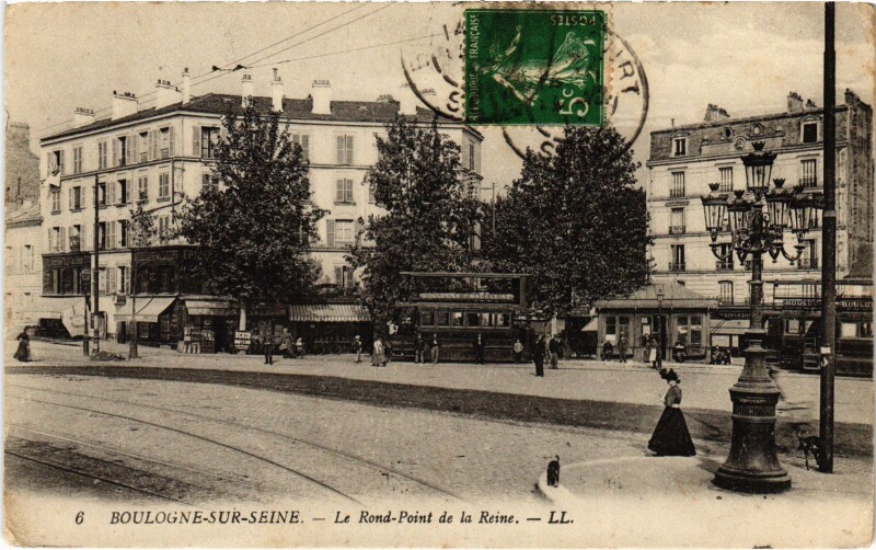 Carte postale ancienne Boulogne Rond Point de la Reine