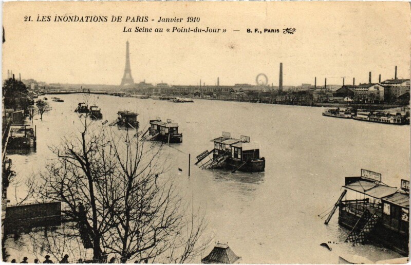Carte postale ancienne Boulogne La Seine au Point du Jour