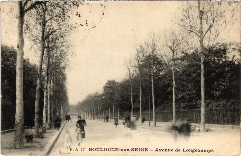 Carte postale ancienne Boulogne Avenue de Longchamp