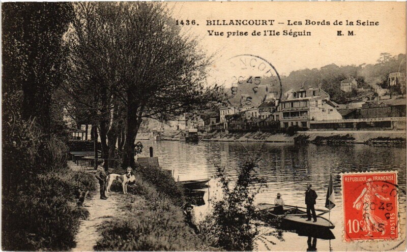 Carte postale ancienne Boulogne Les Bords de la Seine