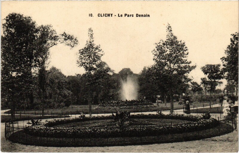 Carte postale ancienne Le Parc Denain à Clichy