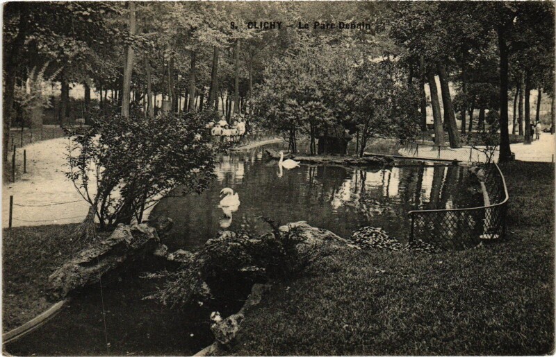 Carte postale ancienne Le Parc Denain à Clichy