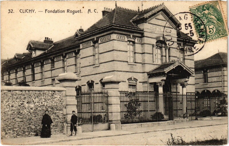 Carte postale ancienne Fondation Roguet à Clichy