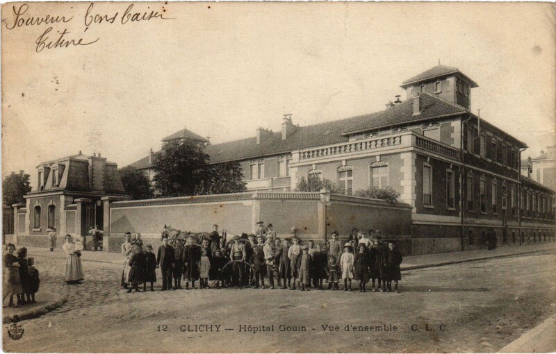 Carte postale ancienne Hôpital Gouin - Vue d'Ensemble à Clichy
