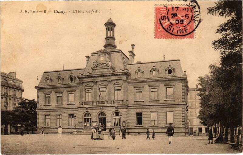 Carte postale ancienne L'Hôtel-de-Ville à Clichy