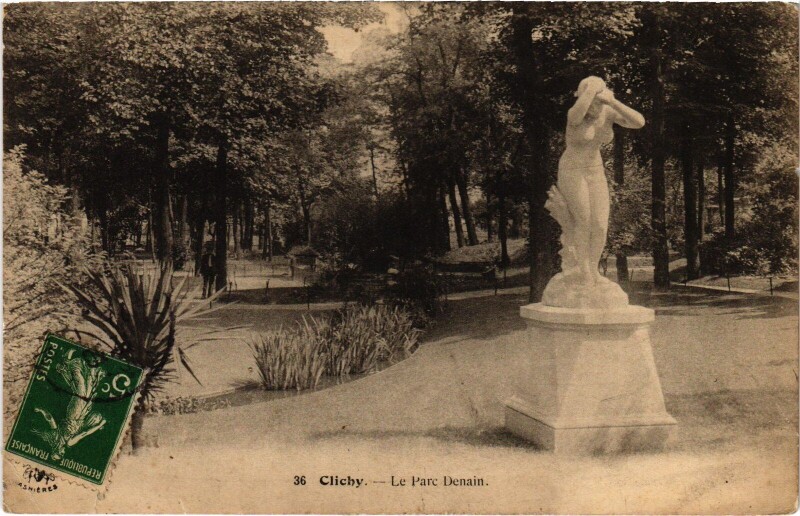 Carte postale ancienne Le Parc Denain à Clichy