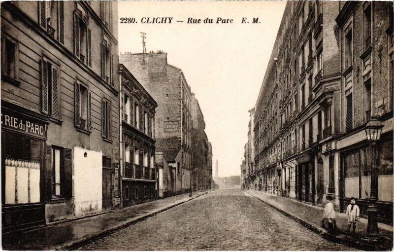 Carte postale ancienne Rue du Parc à Clichy