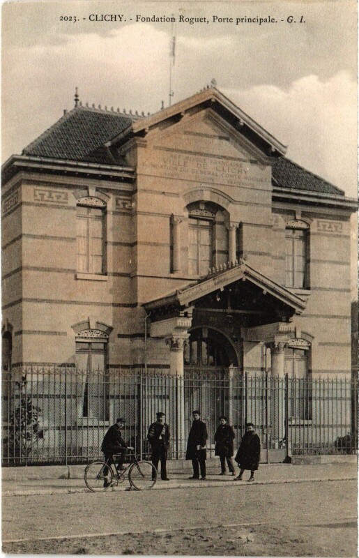 Carte postale ancienne Fondation Roguet - Porte principale à Clichy