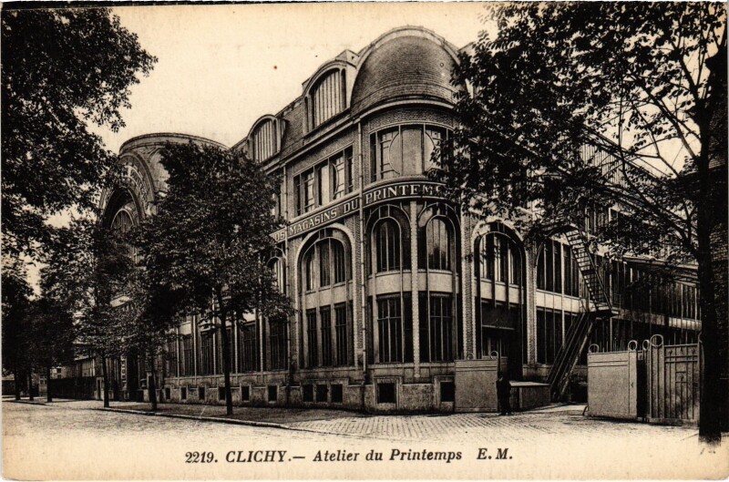 Carte postale ancienne Atelier du Printemps à Clichy