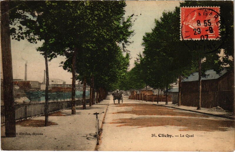 Carte postale ancienne Le Quai à Clichy