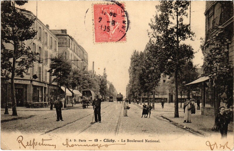 Carte postale ancienne Le Boulevard National à Clichy
