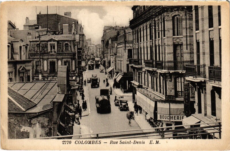 Carte postale ancienne Colombes Rue Saint-Denis à Colombes