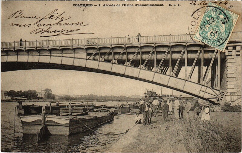 Carte postale ancienne Colombes Abords de l'Usine d'assainiessement à Colombes