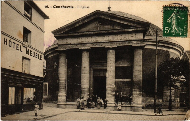 Carte postale ancienne Courbevoie Eglise à Courbevoie