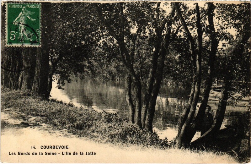 Carte postale ancienne Courbevoie Ile de la Jatte à Courbevoie